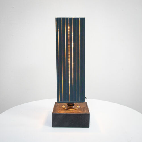 Modern Black & Gold Glass Long Table Lamp