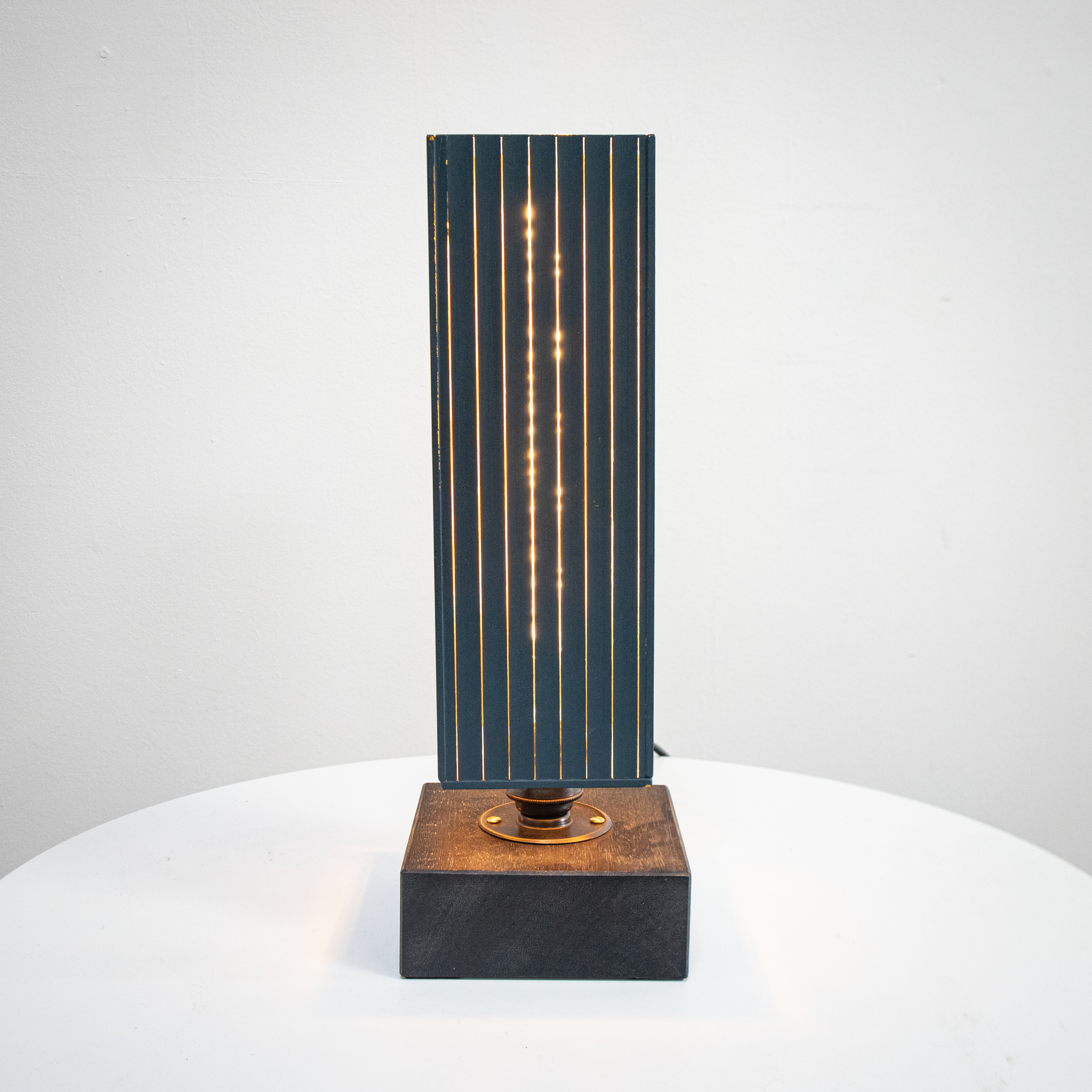 Modern Black & Gold Glass Long Table Lamp