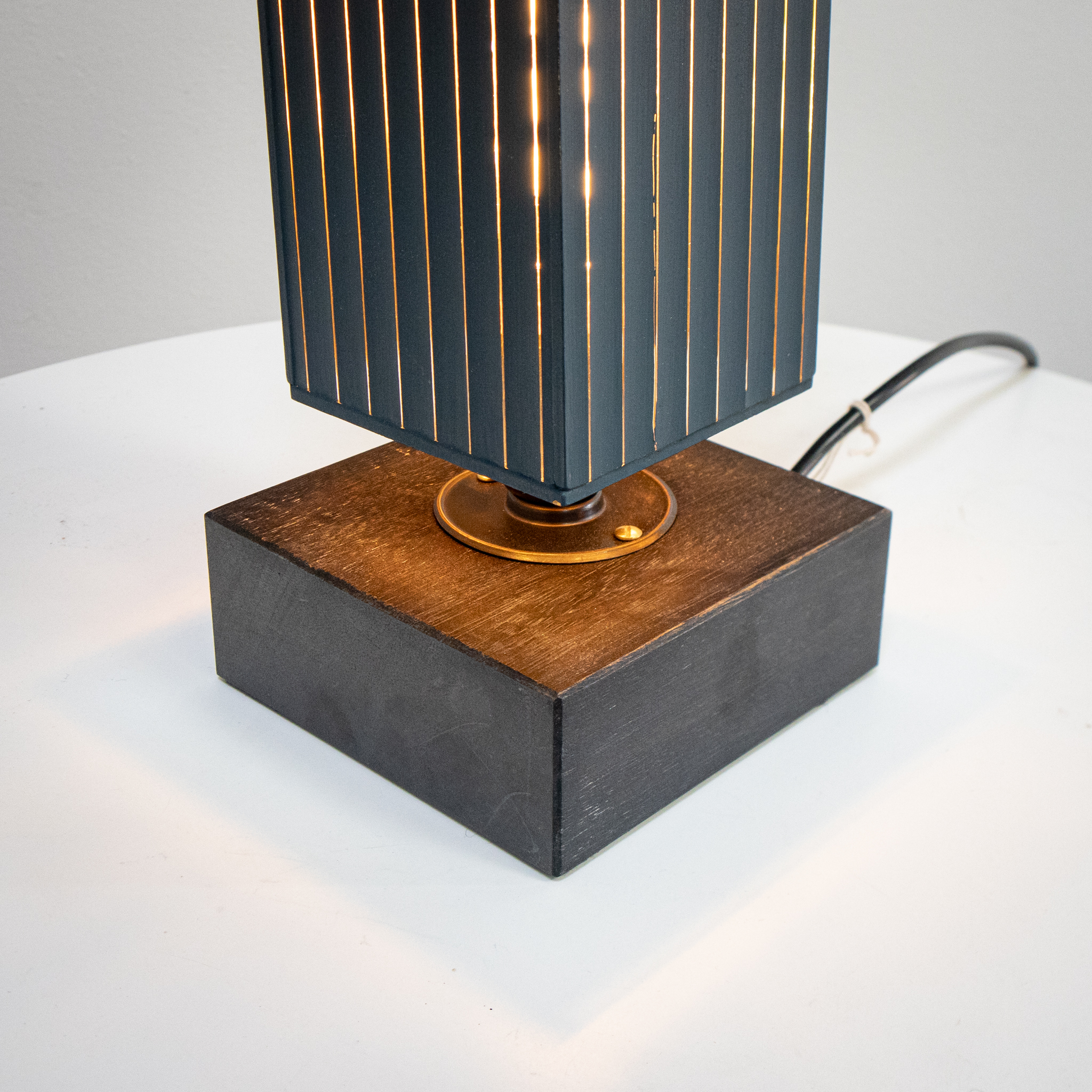 Modern Black & Gold Glass Long Table Lamp