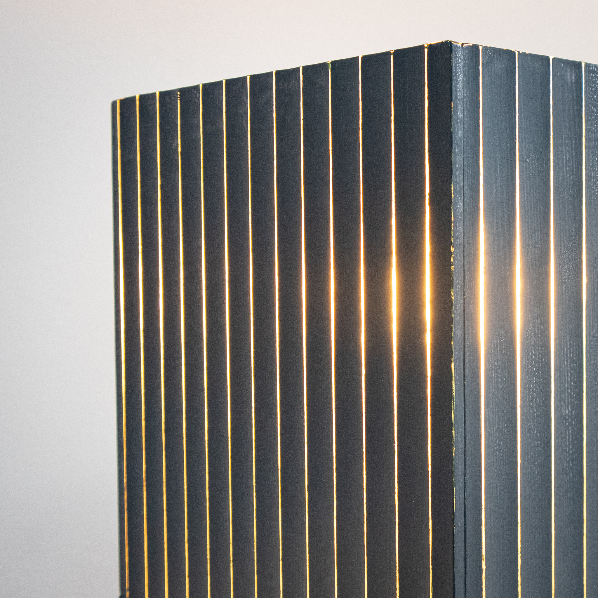 Modern Black & Gold Glass Cube Table Lamp
