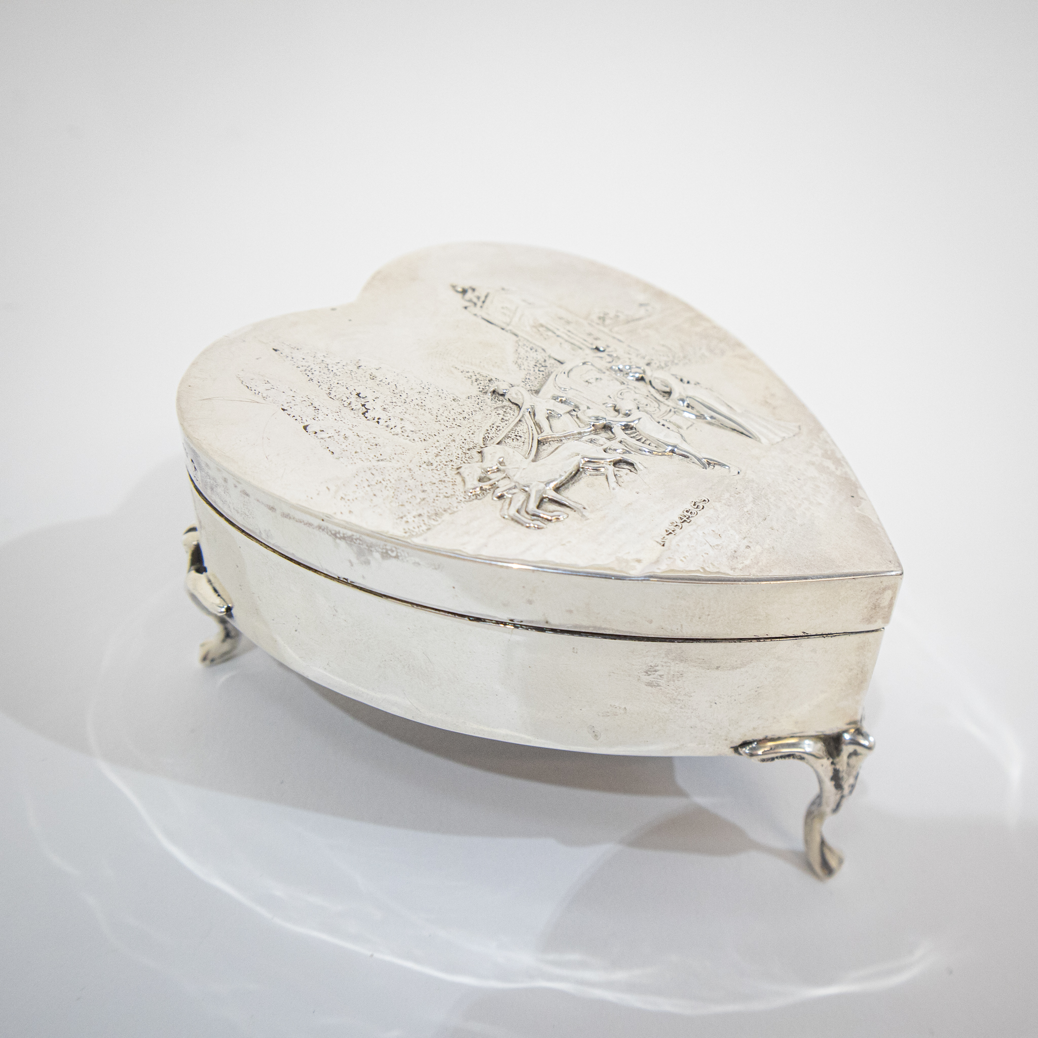William Comyns Silver Heart Shaped Box