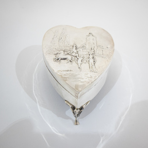 William Comyns Silver Heart Shaped Box