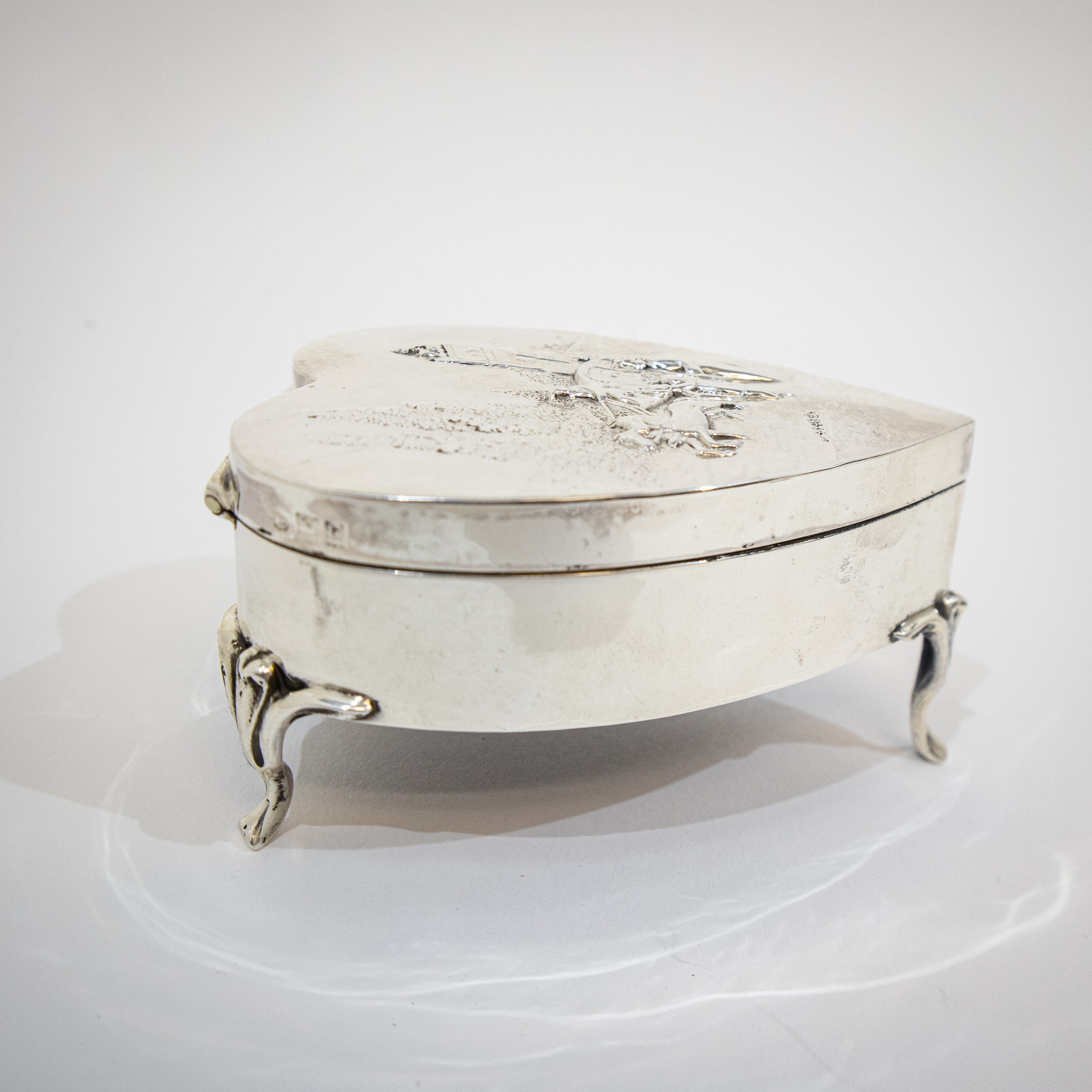 William Comyns Silver Heart Shaped Box