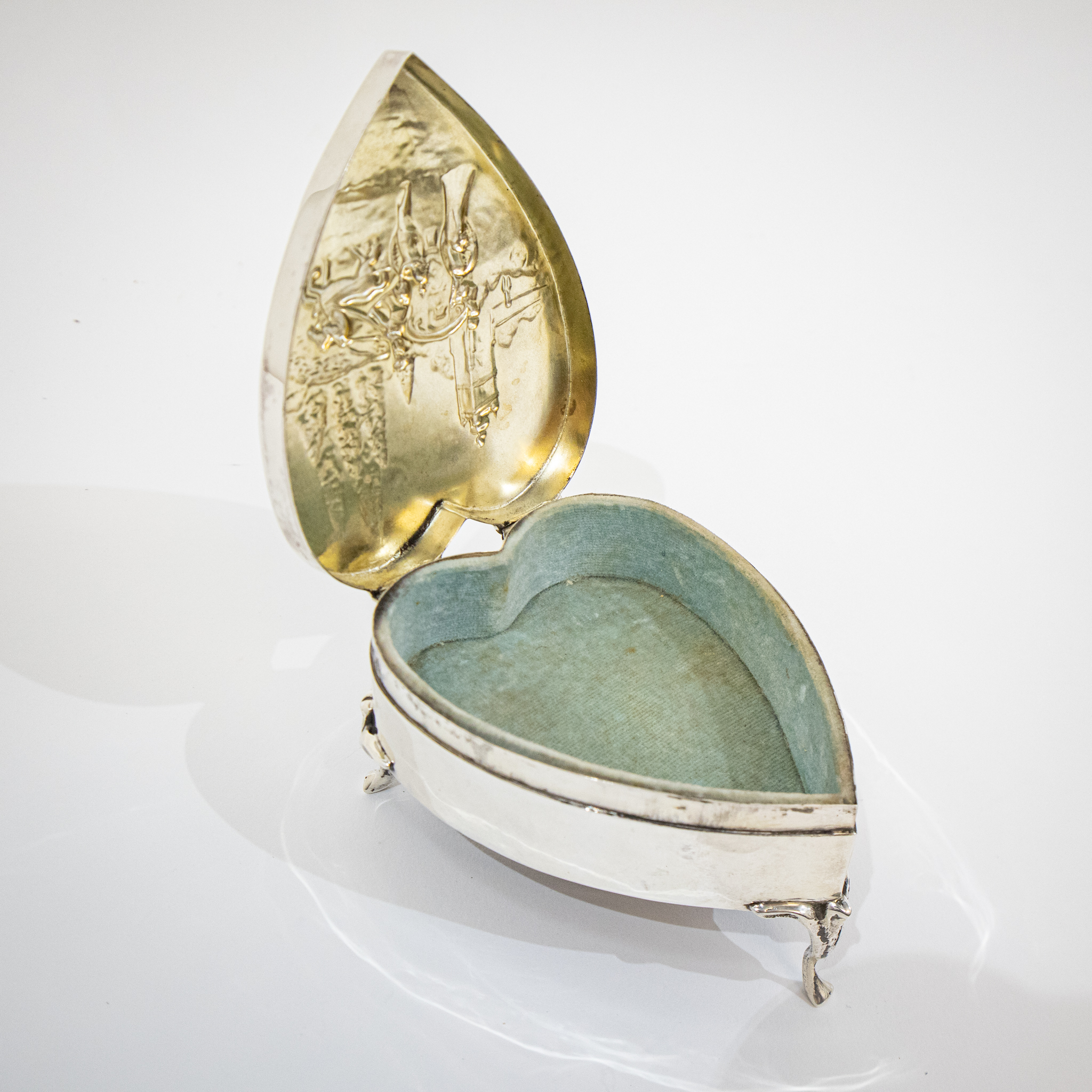 William Comyns Silver Heart Shaped Box