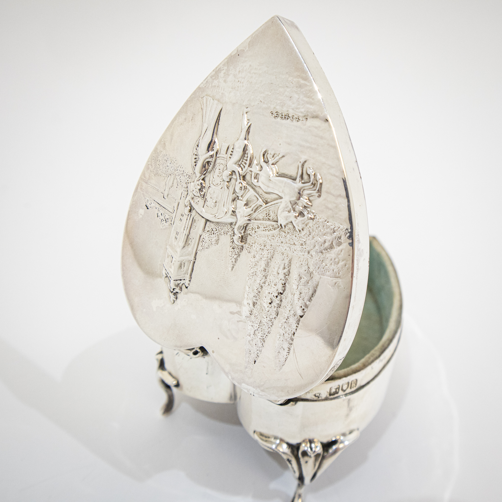 William Comyns Silver Heart Shaped Box