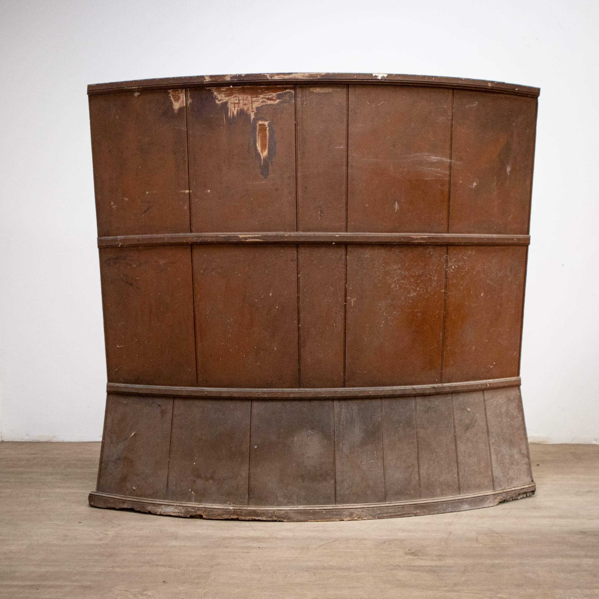 19th Century Barrel Back Rustic Pine Settle