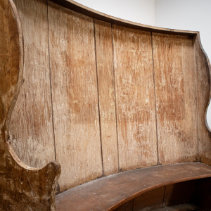 19th Century Barrel Back Rustic Pine Settle