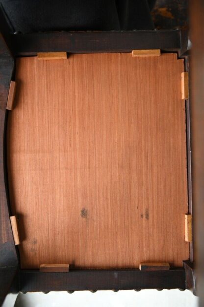 4 Antique Cromwellian Style Leather Oak Dining Chairs - Image 12