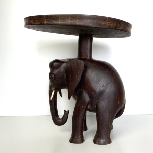Mid Century Elephant Design Teak Side Table