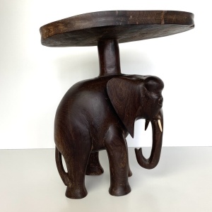 Mid Century Elephant Design Teak Side Table