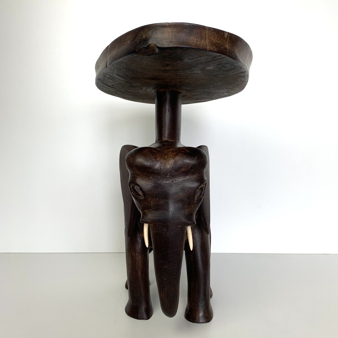 Mid Century Elephant Design Teak Side Table