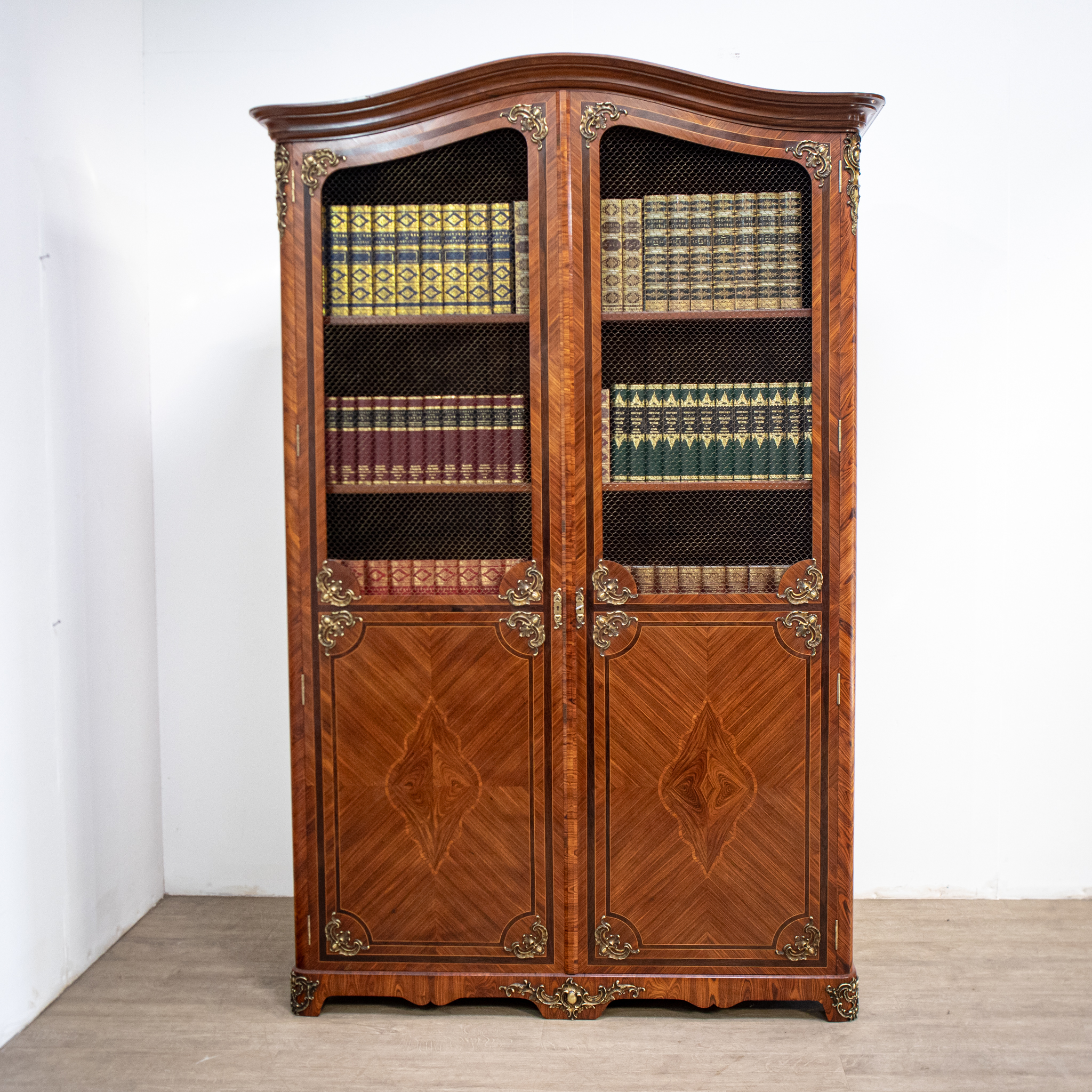 French Louis XV Style Mesh Door Bookcase
