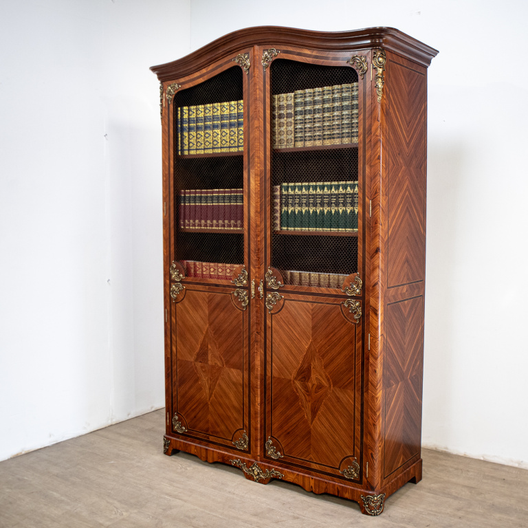 French Louis XV Style Mesh Door Bookcase - Image 3
