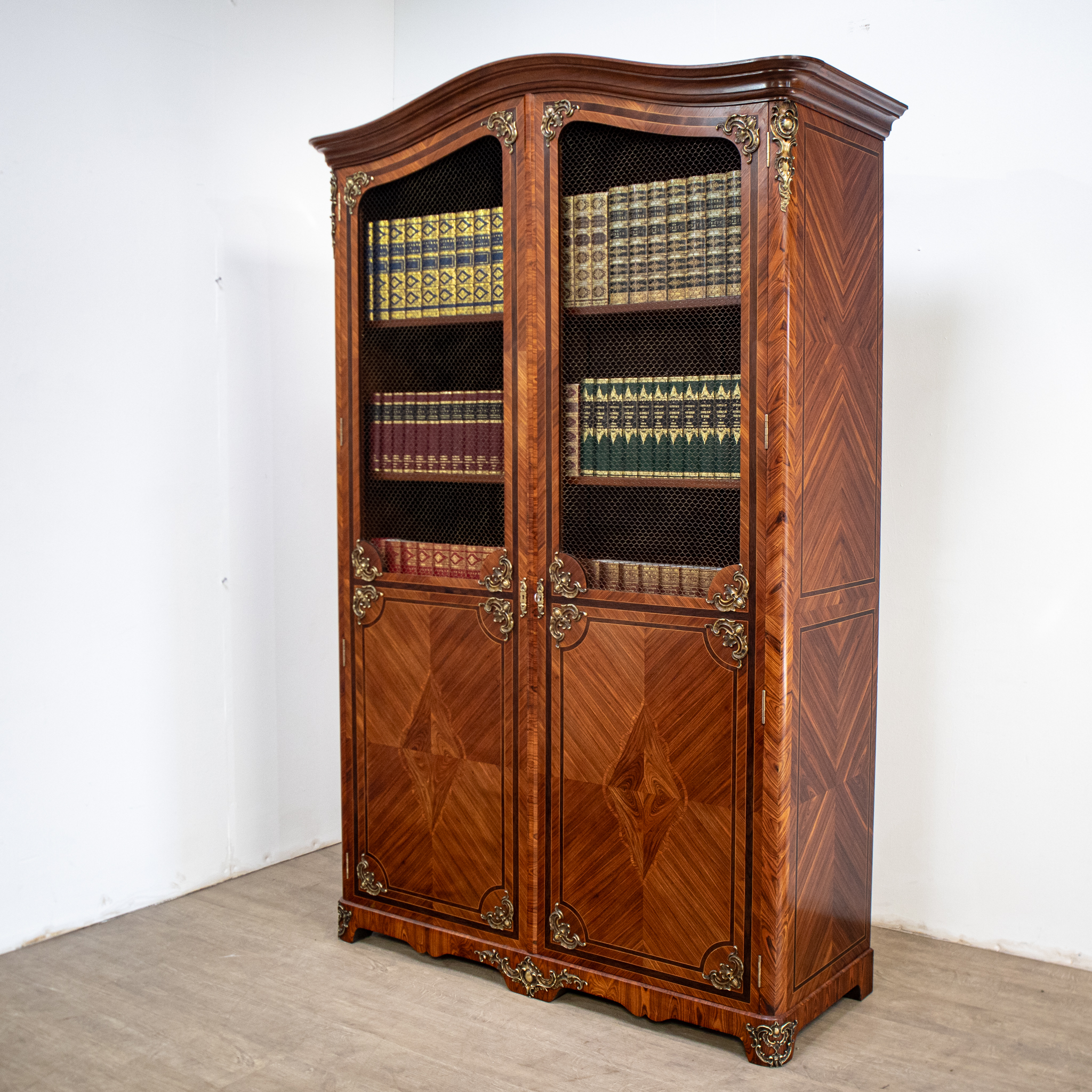 French Louis XV Style Mesh Door Bookcase