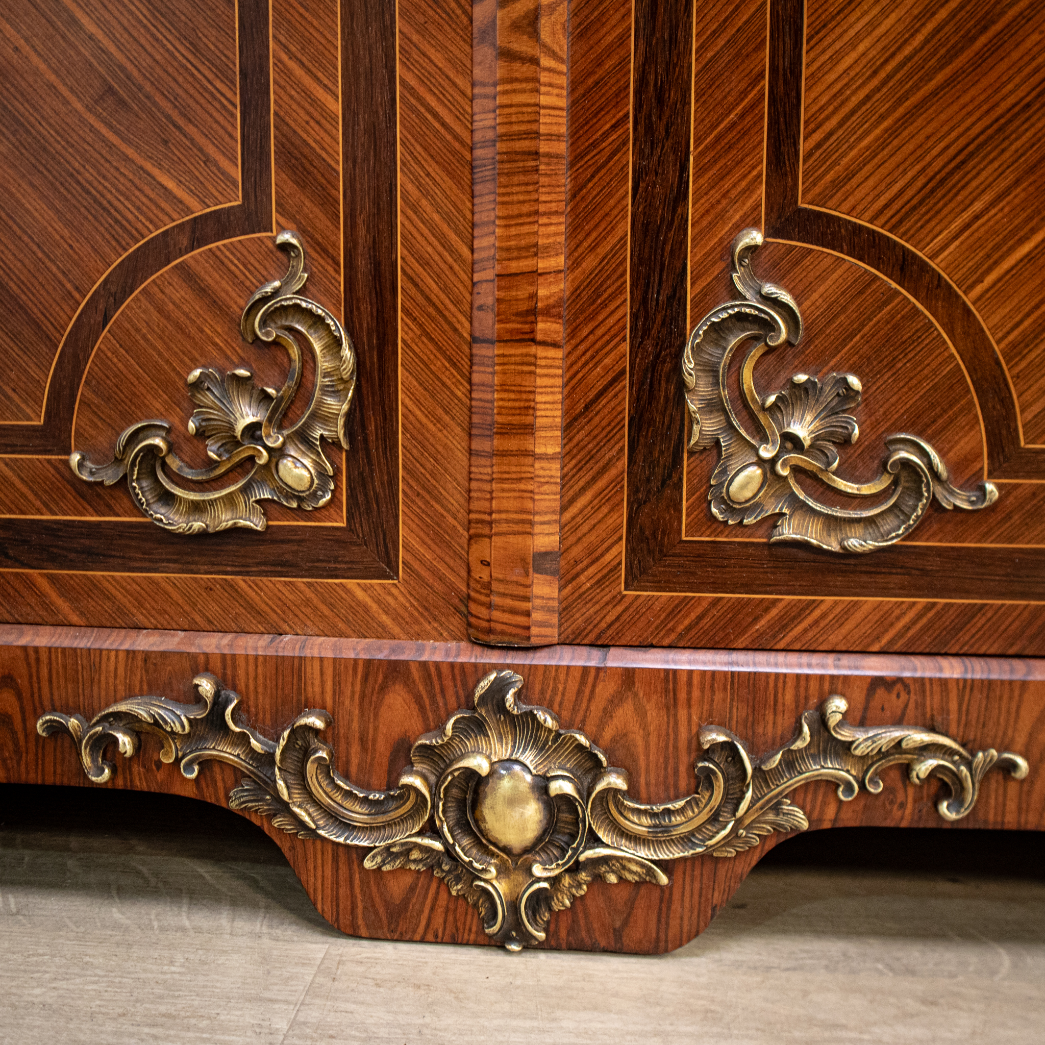 French Louis XV Style Mesh Door Bookcase