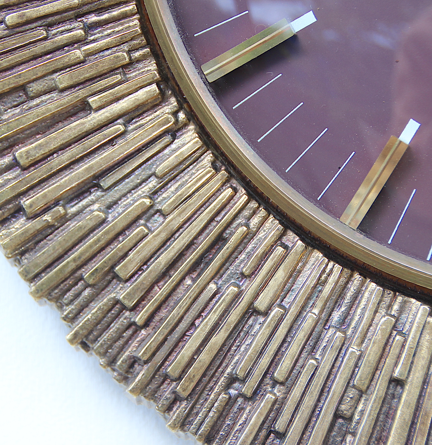 Excellent Sunburst Style Vintage Wall Clock, 1960s