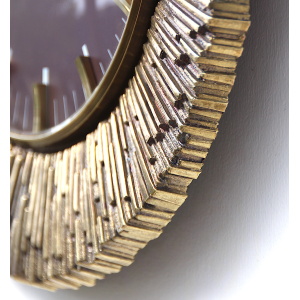 Excellent Sunburst Style Vintage Wall Clock, 1960s