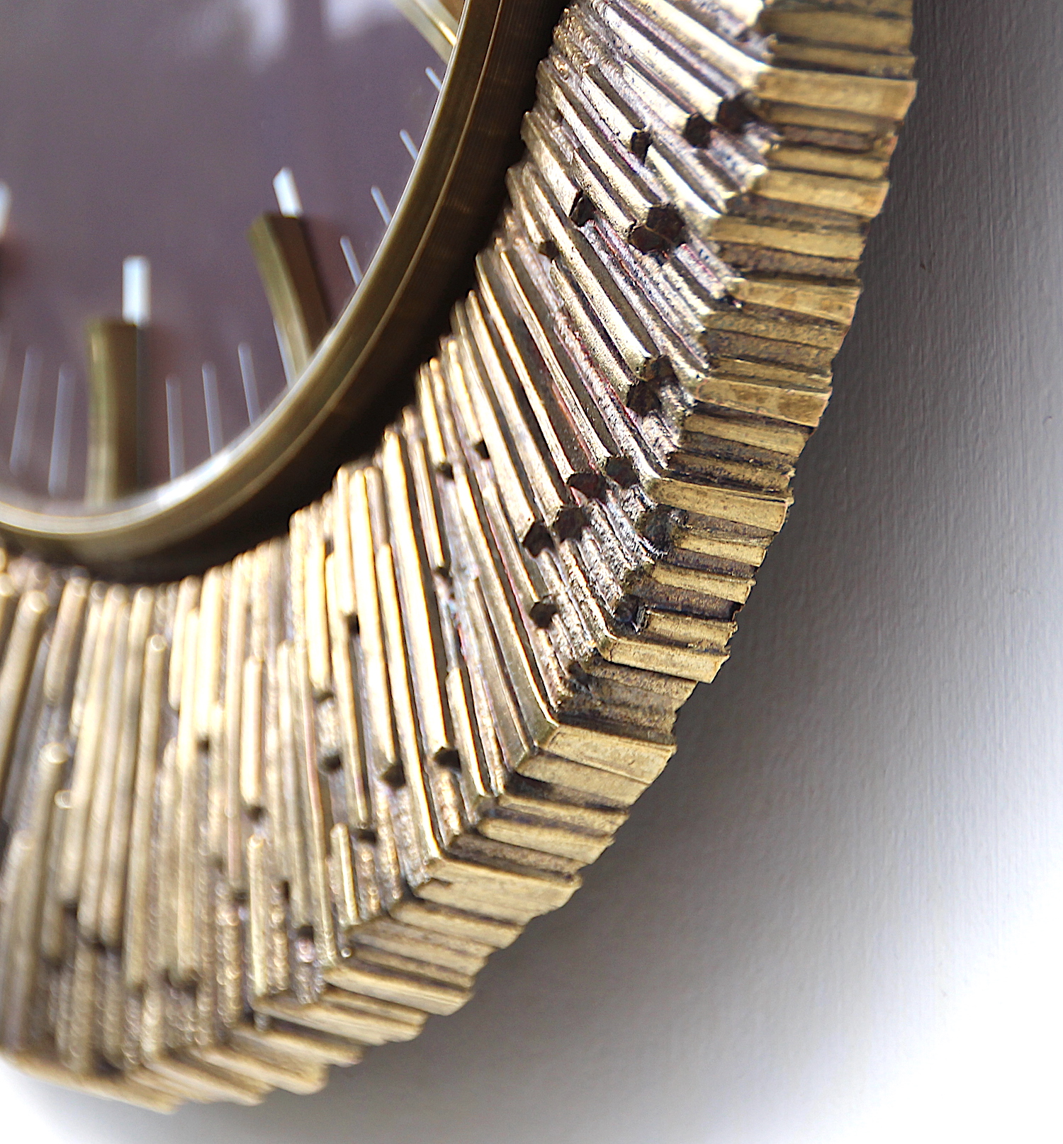 Excellent Sunburst Style Vintage Wall Clock, 1960s