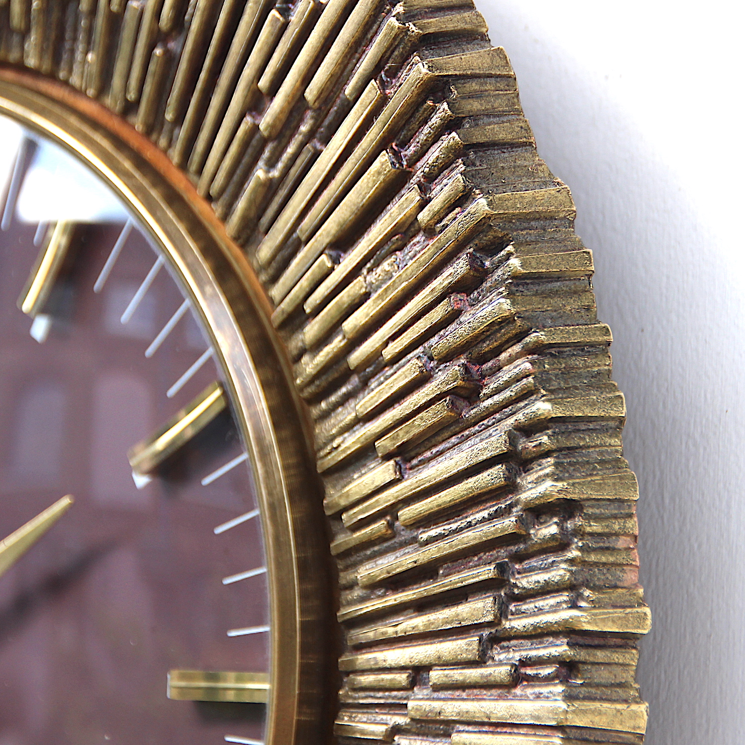 Excellent Sunburst Style Vintage Wall Clock, 1960s