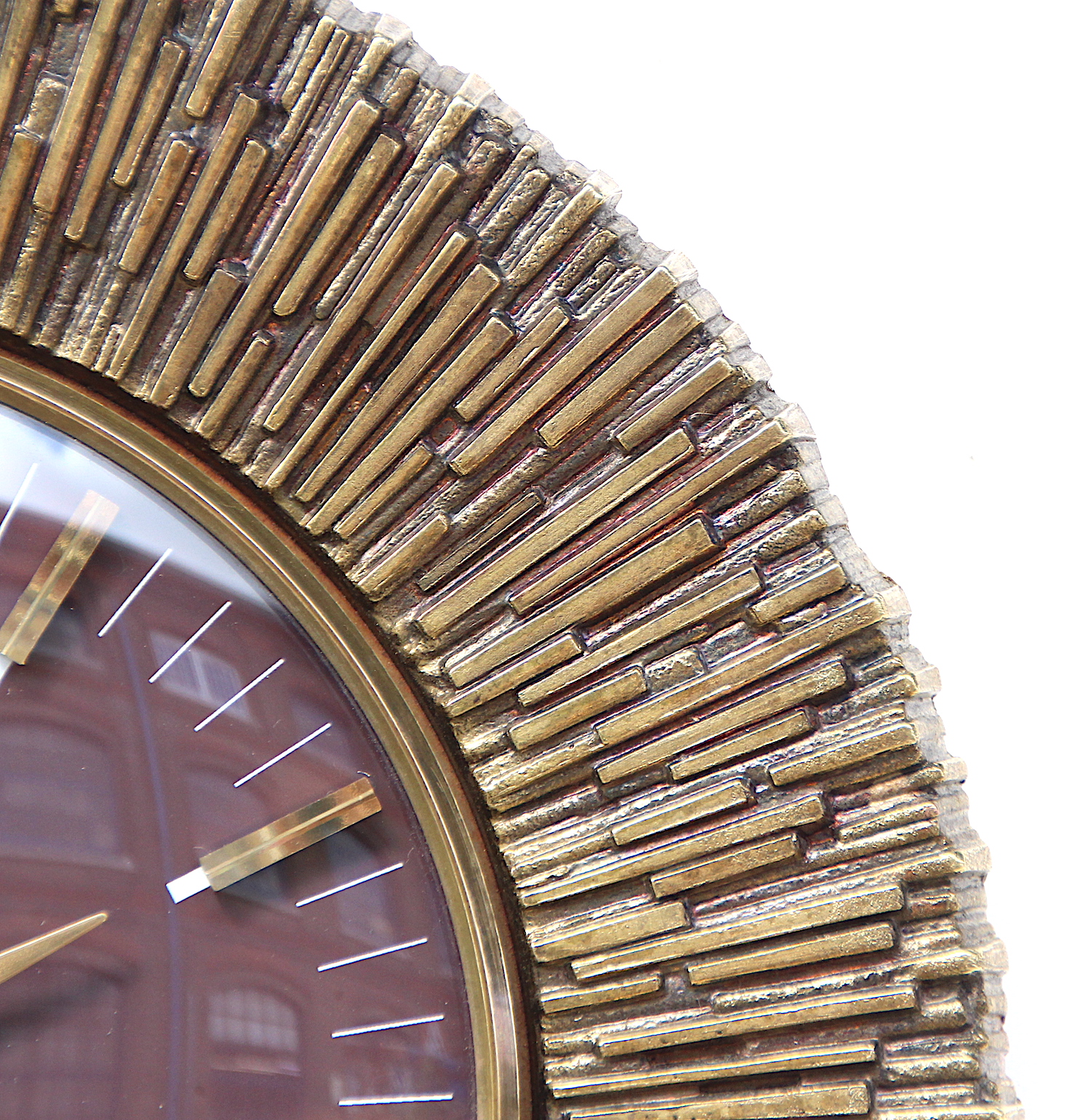 Excellent Sunburst Style Vintage Wall Clock, 1960s