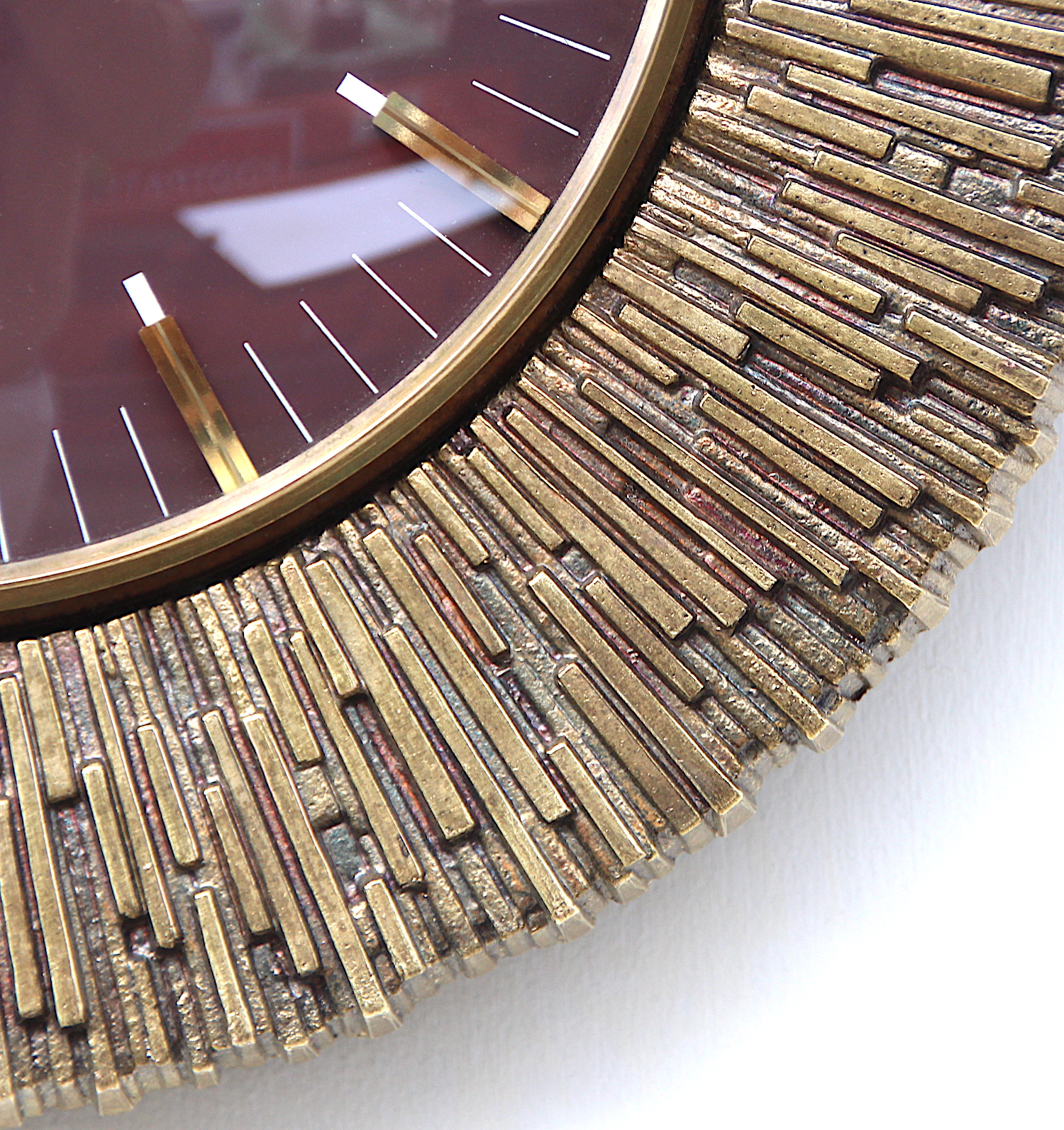 Excellent Sunburst Style Vintage Wall Clock, 1960s