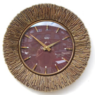 Excellent Sunburst Style Vintage Wall Clock, 1960s