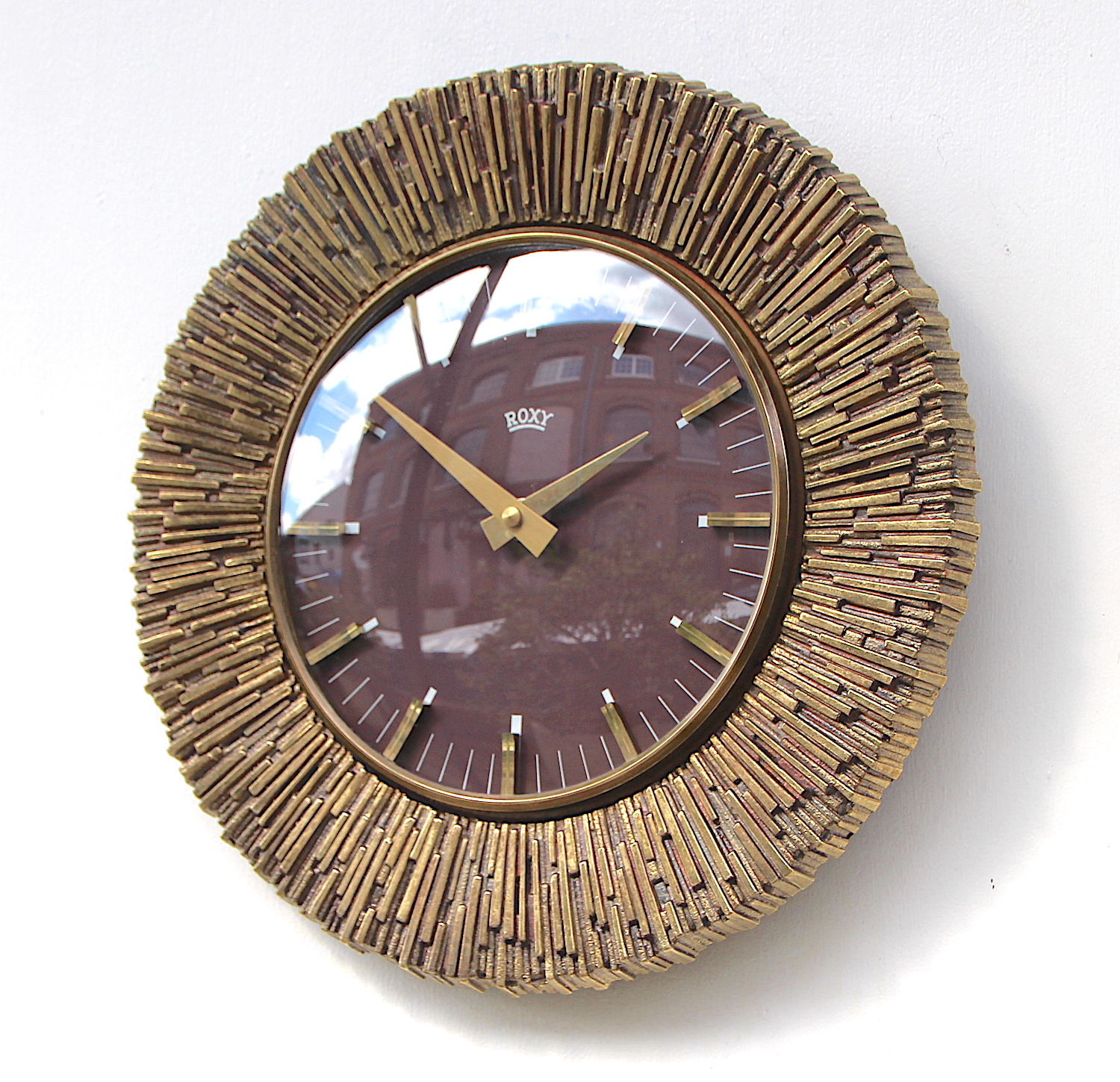 Excellent Sunburst Style Vintage Wall Clock, 1960s