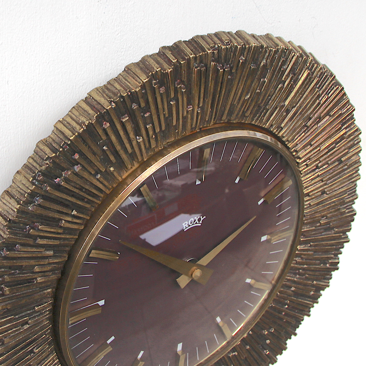 Excellent Sunburst Style Vintage Wall Clock, 1960s