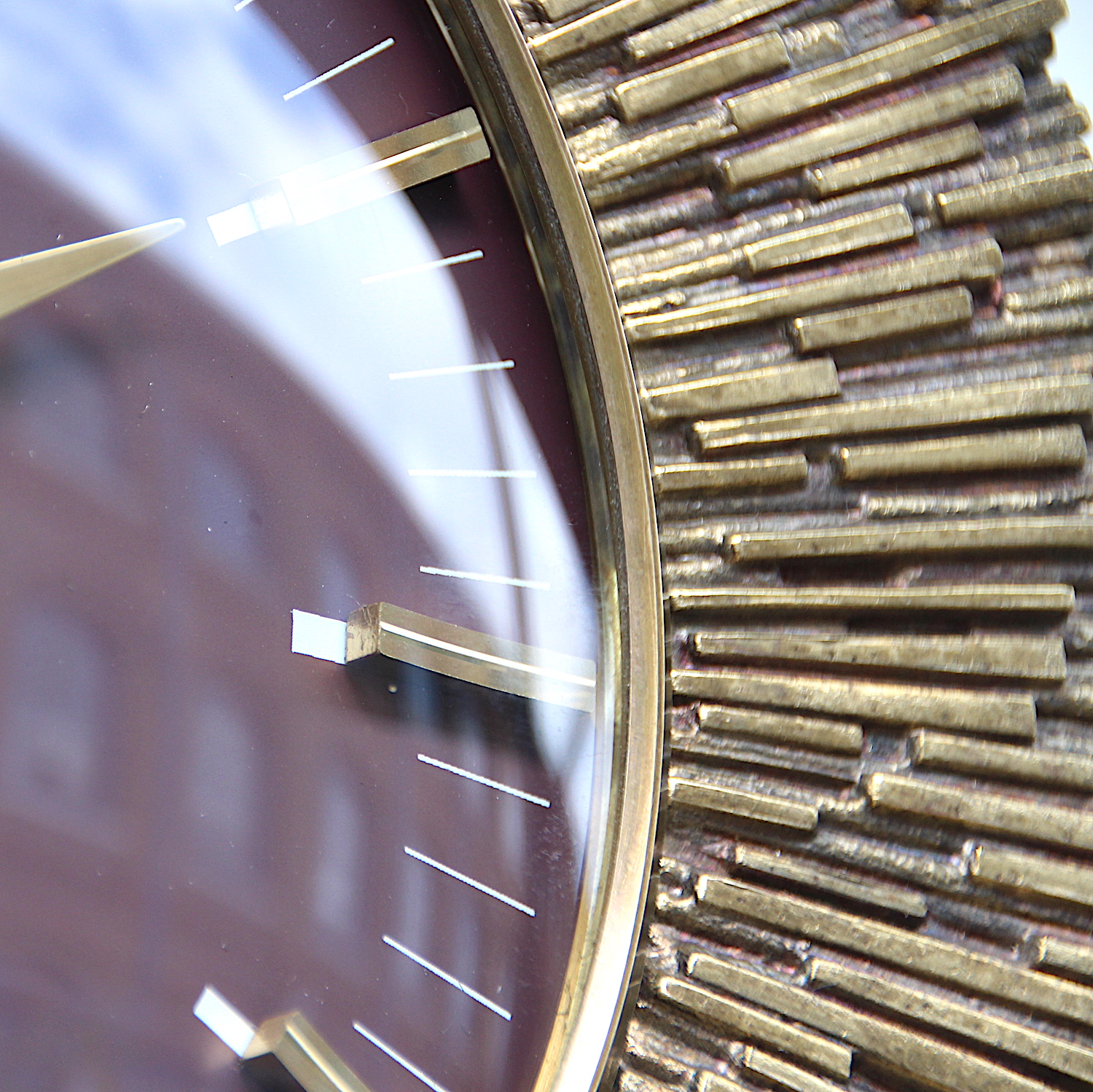 Excellent Sunburst Style Vintage Wall Clock, 1960s