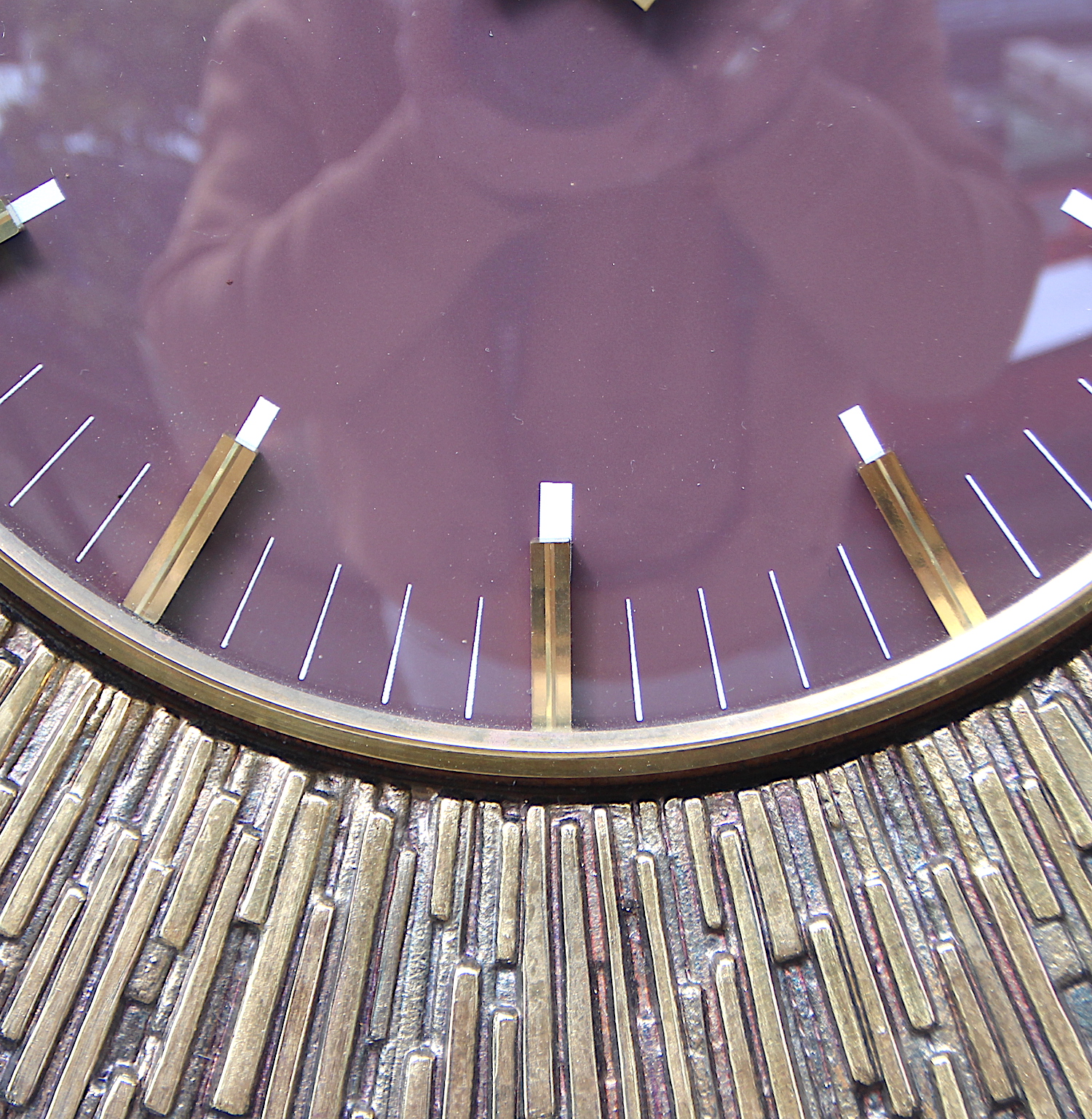 Excellent Sunburst Style Vintage Wall Clock, 1960s