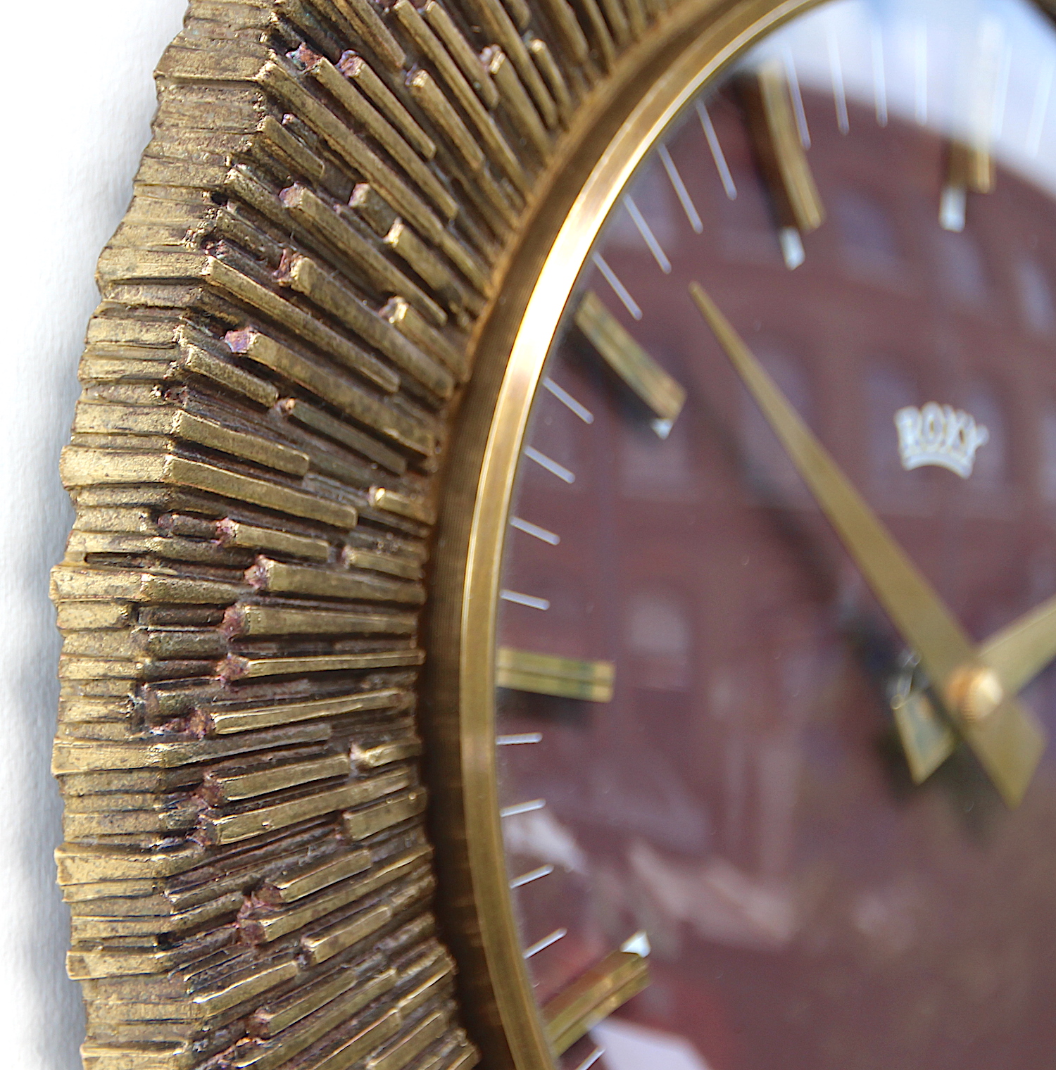 Excellent Sunburst Style Vintage Wall Clock, 1960s