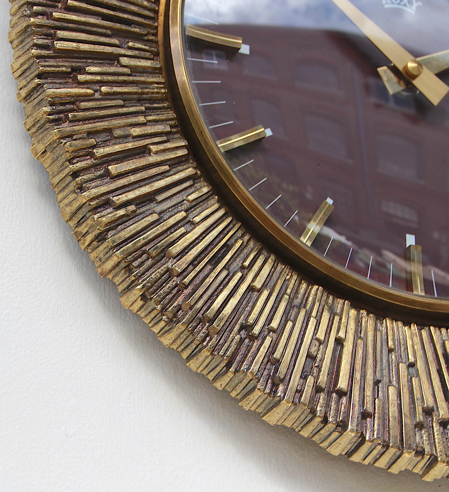 Excellent Sunburst Style Vintage Wall Clock, 1960s