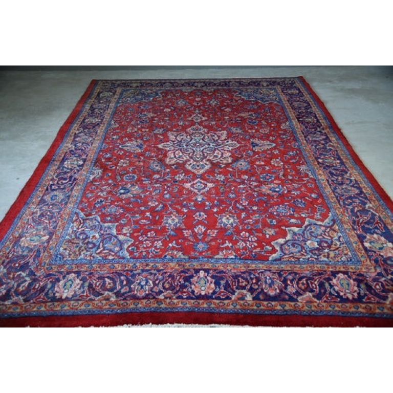 Large Persian Kashan Wool Rug