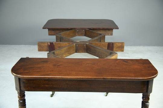 Antique Georgian Concertina Mahogany Dining Table