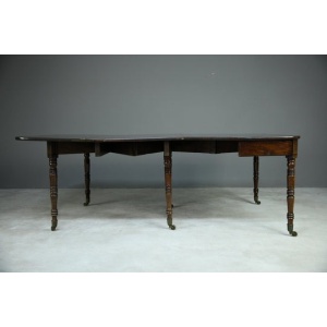 Antique Georgian Concertina Mahogany Dining Table