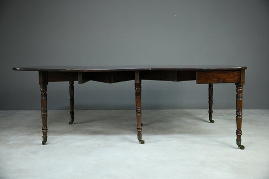 Antique Georgian Concertina Mahogany Dining Table