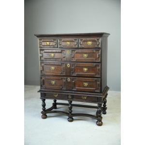 Antique Queen Anne Style Chest on Stand