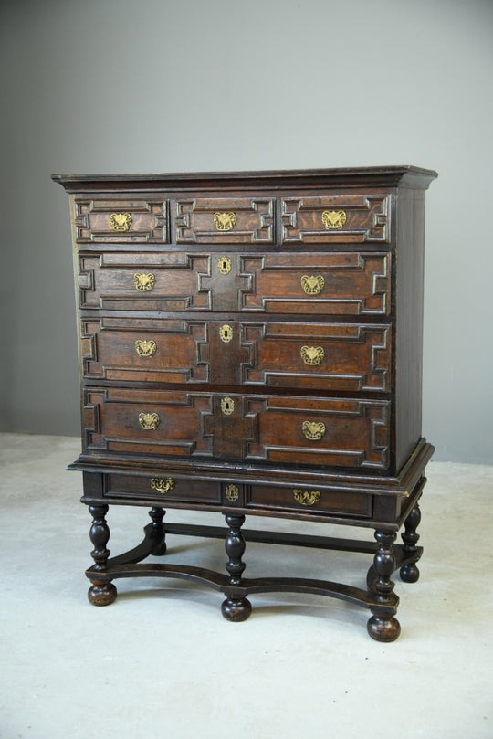 Antique Queen Anne Style Chest on Stand