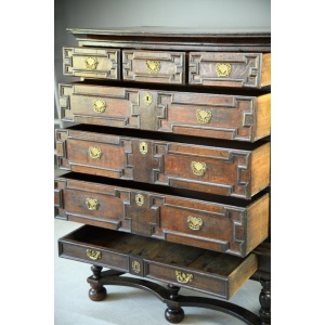 Antique Queen Anne Style Chest on Stand