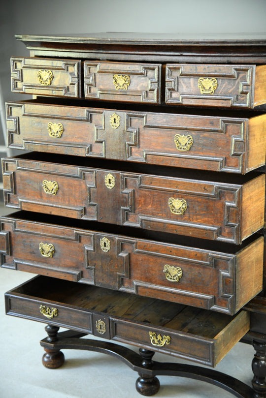 Antique Queen Anne Style Chest on Stand