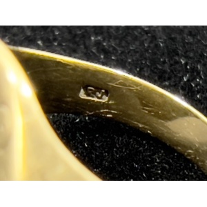 9ct Yellow Gold, Gents Signet Ring with Monogram, Size V