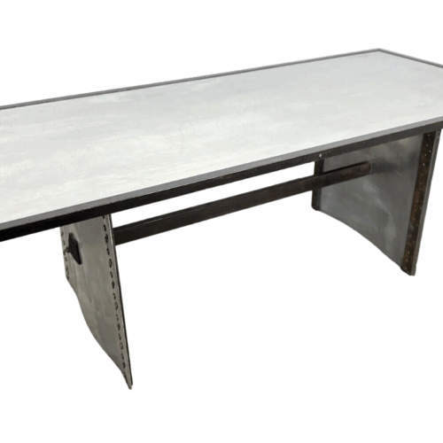 A Bespoke Industrial Aluminium and Iron Dining Table