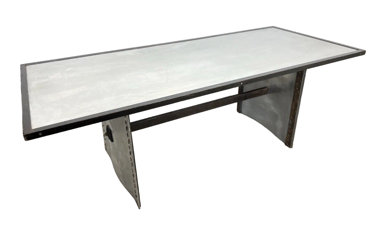A Bespoke Industrial Aluminium and Iron Dining Table