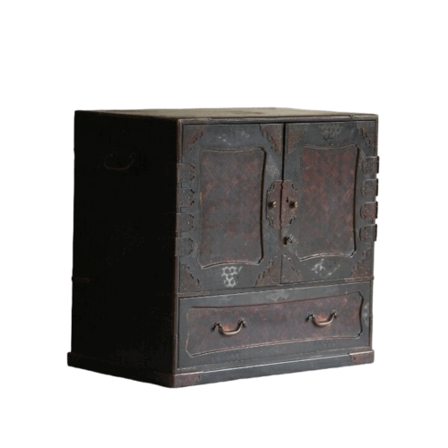 Antique Japanese Table Top Cabinet Storage Drawers