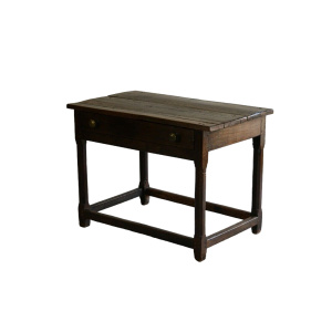 Antique Rustic Country Oak Side Occasional Table