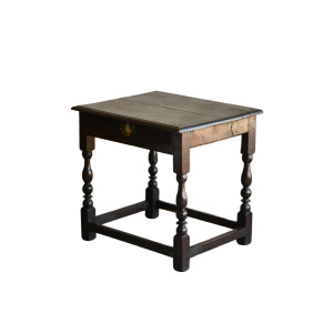 Antique Rustic Oak Side Occasional Table