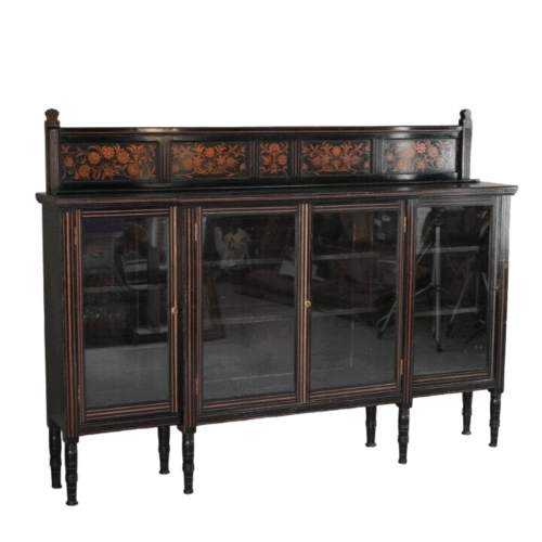 Antique Victorian Aesthetic Movement Glazed Side Cabinet