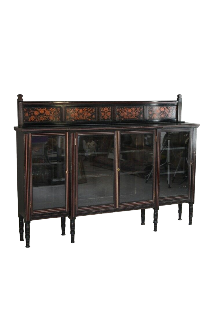 Antique Victorian Aesthetic Movement Glazed Side Cabinet