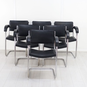 Art Deco set of 6 BBC Studio Armchairs by Serge Chermayeff 1930's