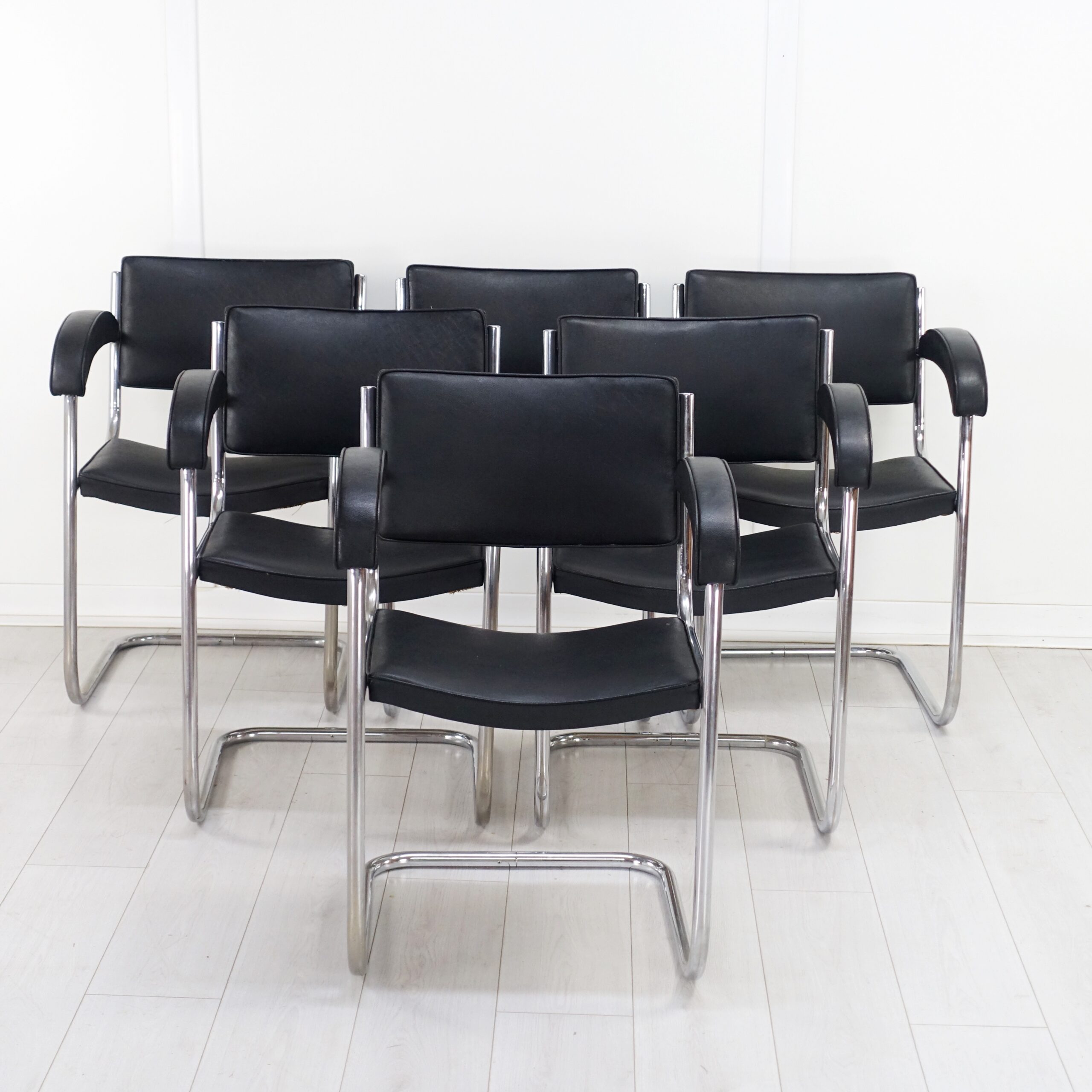 Art Deco set of 6 BBC Studio Armchairs by Serge Chermayeff 1930's